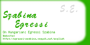 szabina egressi business card